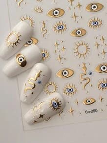 5D Evil Eye Star Snake Nail Sticker