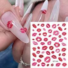 Red Lips Nail Art Stickers