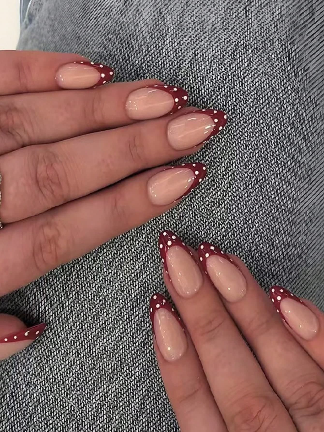 Red French Polka Dot Nail Stickers - view 1